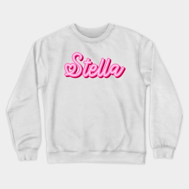 Stella name pink heart Crewneck Sweatshirt by maoudraw